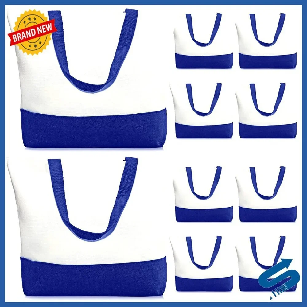 Large Canvas Tote Bags Reusable Grocery Shopping Beach Travel DIY Blank